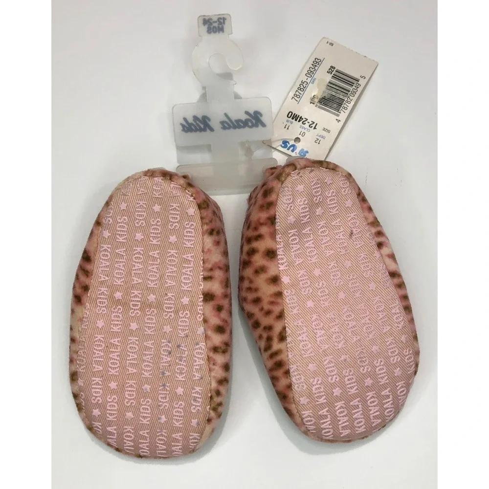 Koala Kids Shoes Girls 12-24 Months Pink Leopard Mary Jane Hook Loop Infant Baby